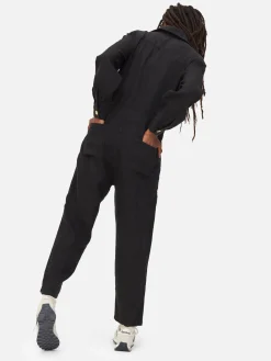 Linen Long Sleeve Jumpsuit