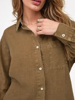 Linen Oversized Long Sleeve Shirt