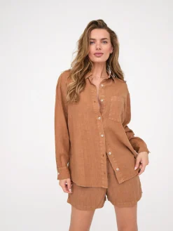 Linen Oversized Long Sleeve Shirt