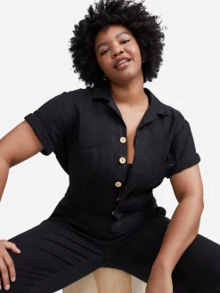 Linen Short Sleeve Jumpsuit