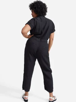 Linen Short Sleeve Jumpsuit