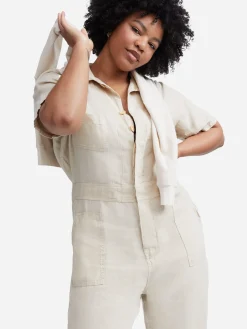 Linen Short Sleeve Jumpsuit