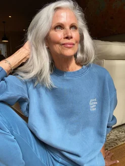 Mate X White Hair Wisdom Good Things Take Time Sweatshirt