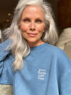 Mate X White Hair Wisdom Good Things Take Time Sweatshirt