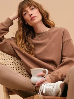 Organic Fleece Embroidered Oversized Sweatshirt