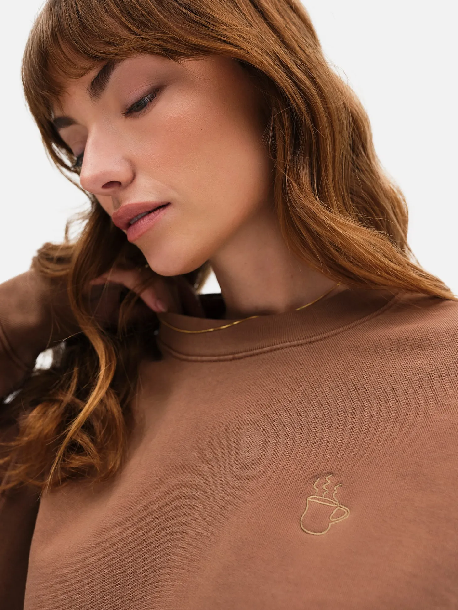 Organic Fleece Embroidered Oversized Sweatshirt