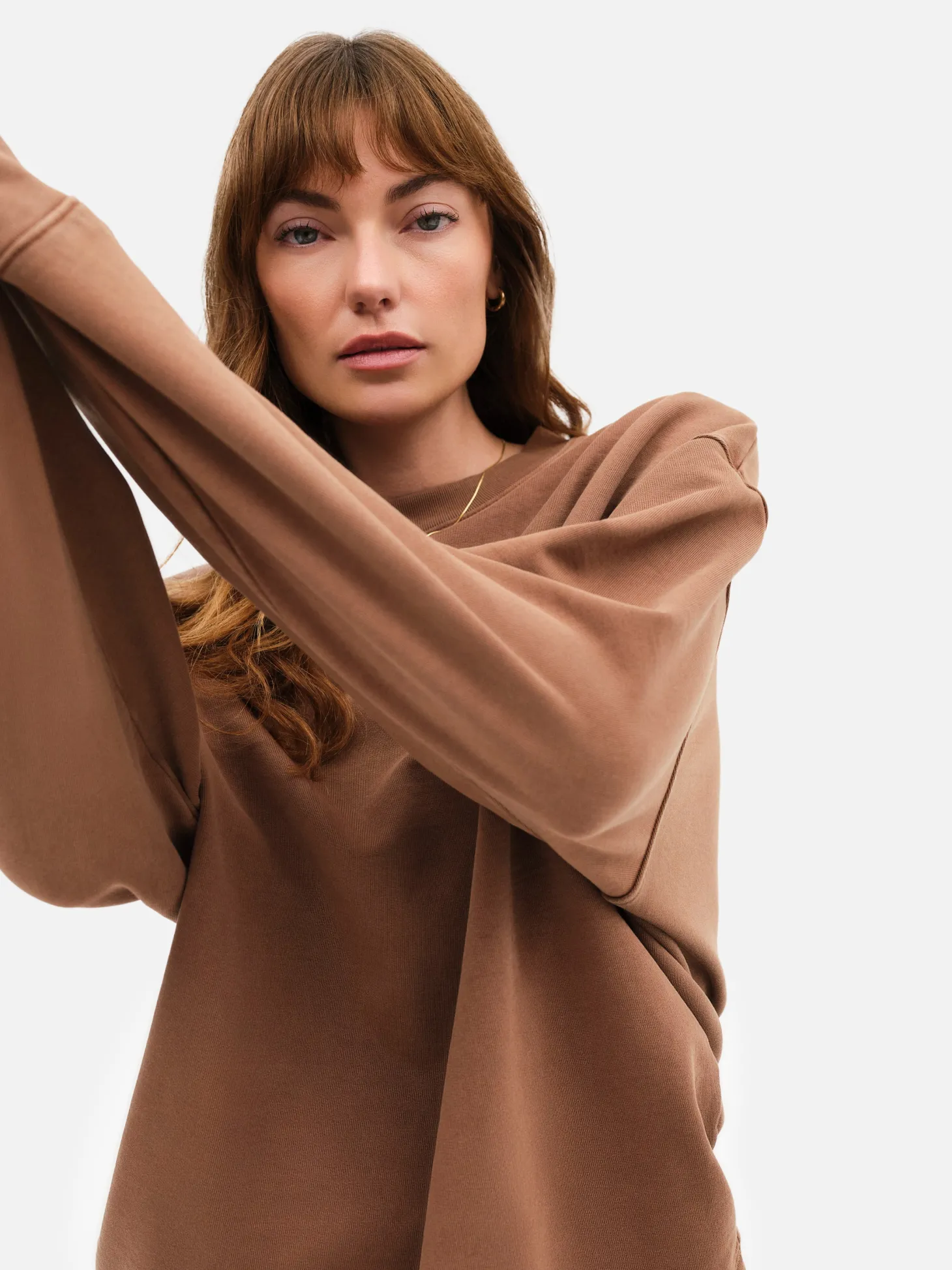 Organic Fleece Embroidered Oversized Sweatshirt