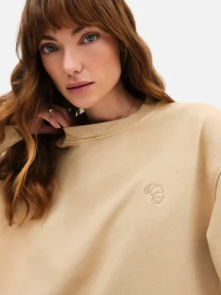 Organic Fleece Embroidered Oversized Sweatshirt