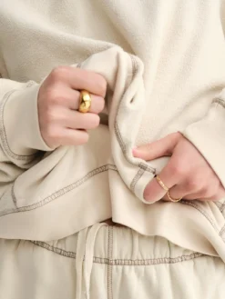 Organic Fleece Oversized Contrast Hoodie