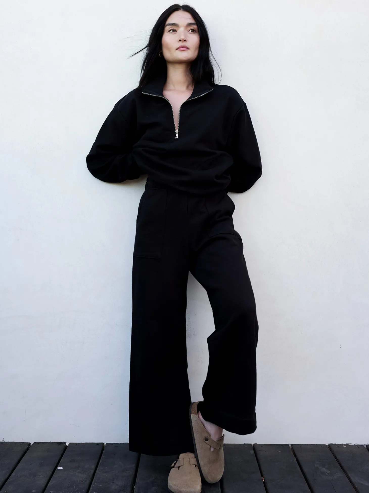 Organic Fleece Wide Leg Pant
