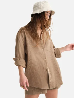 Organic Gauze Oversized Buttondown