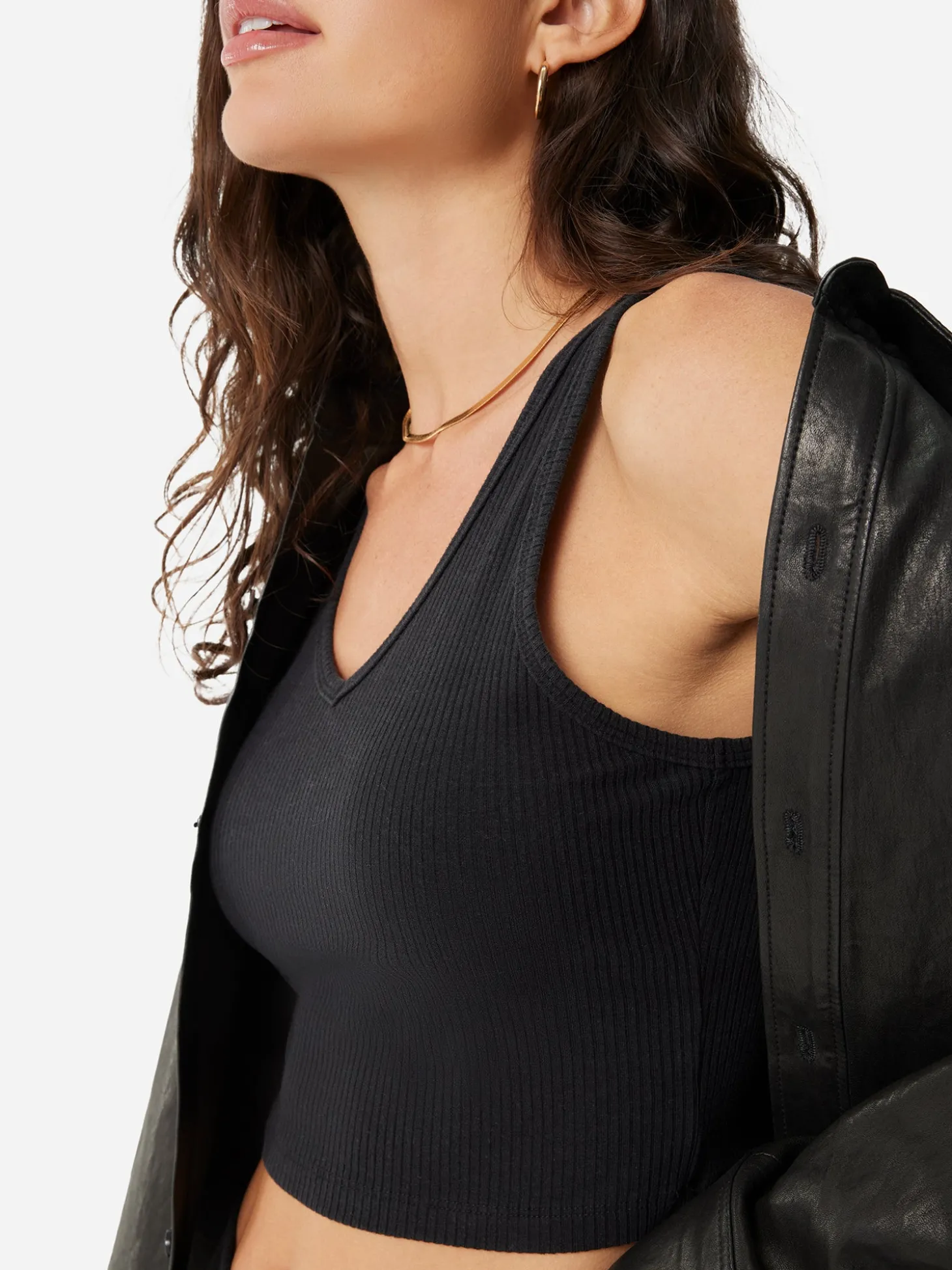 Tencel Rib Crop V-Tank