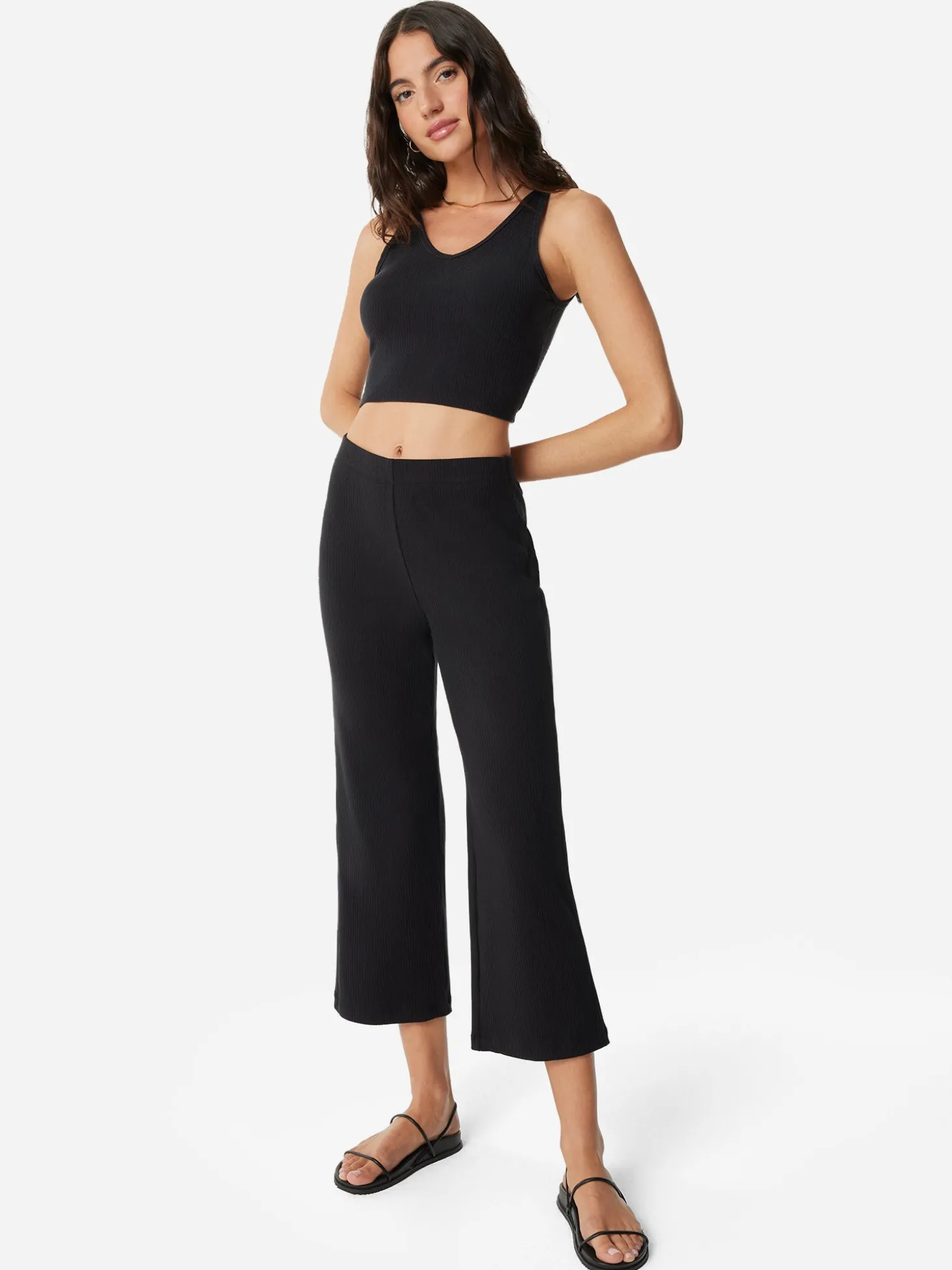 Tencel Rib Crop V-Tank