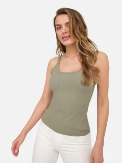 Tencel Rib Scoop Tank